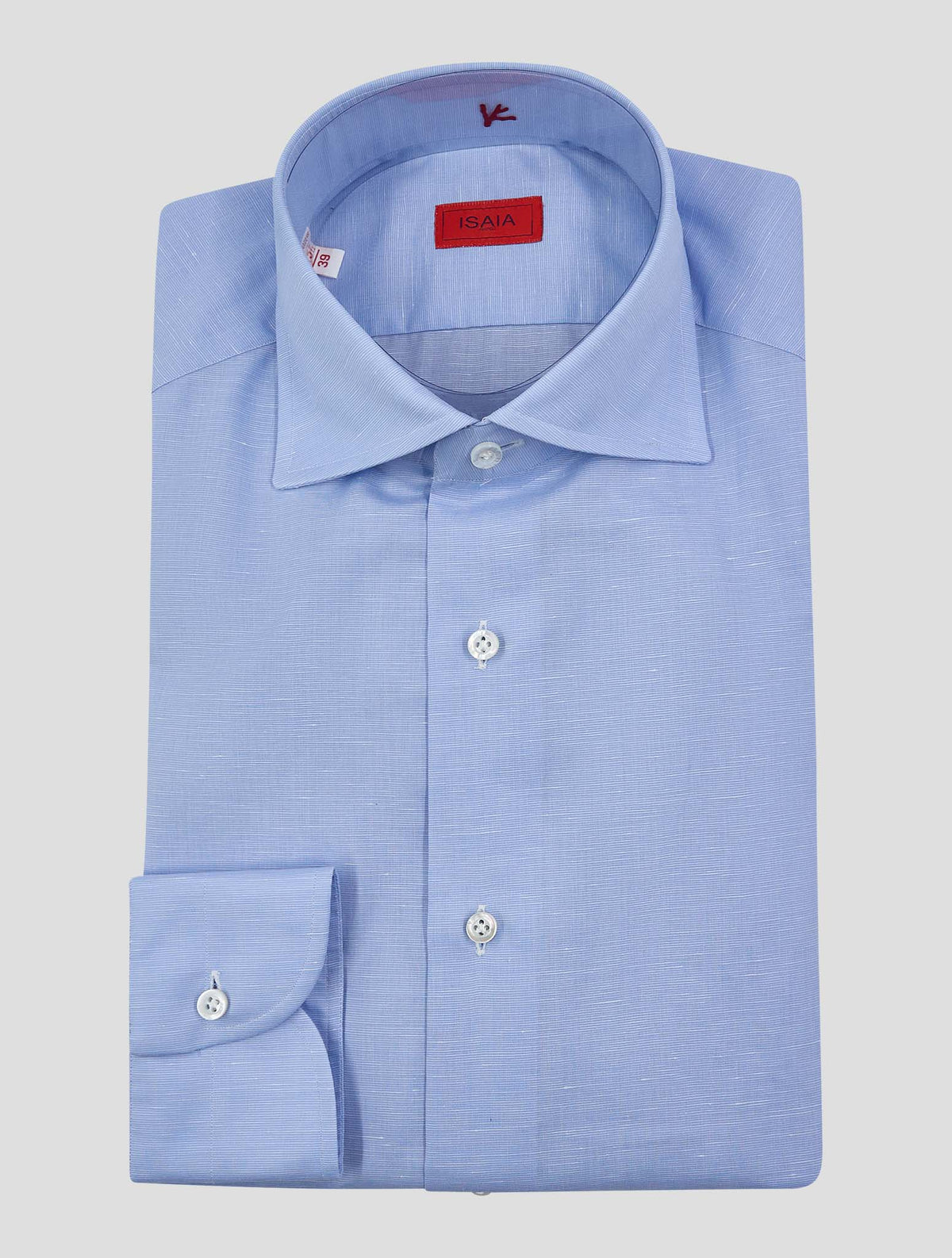 Isaia Light Blue Cotton Linen Shirt