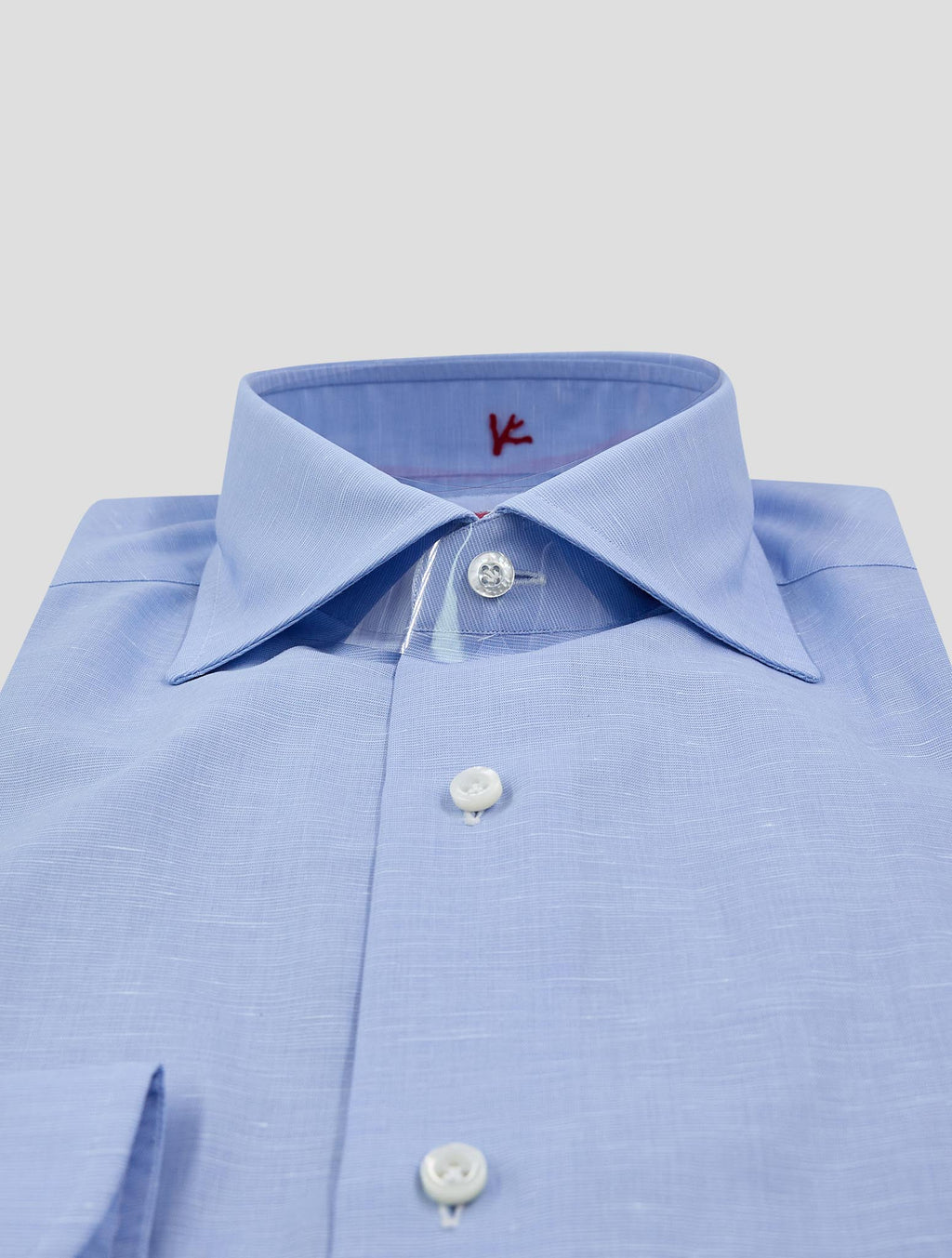 Isaia Light Blue Cotton Linen Shirt