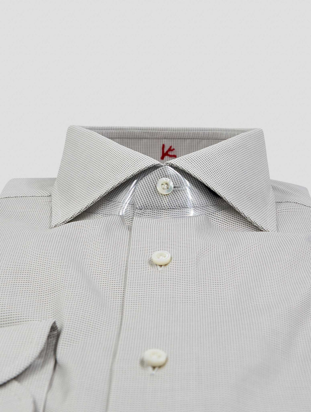 Isaia Gray White Cotton Shirt