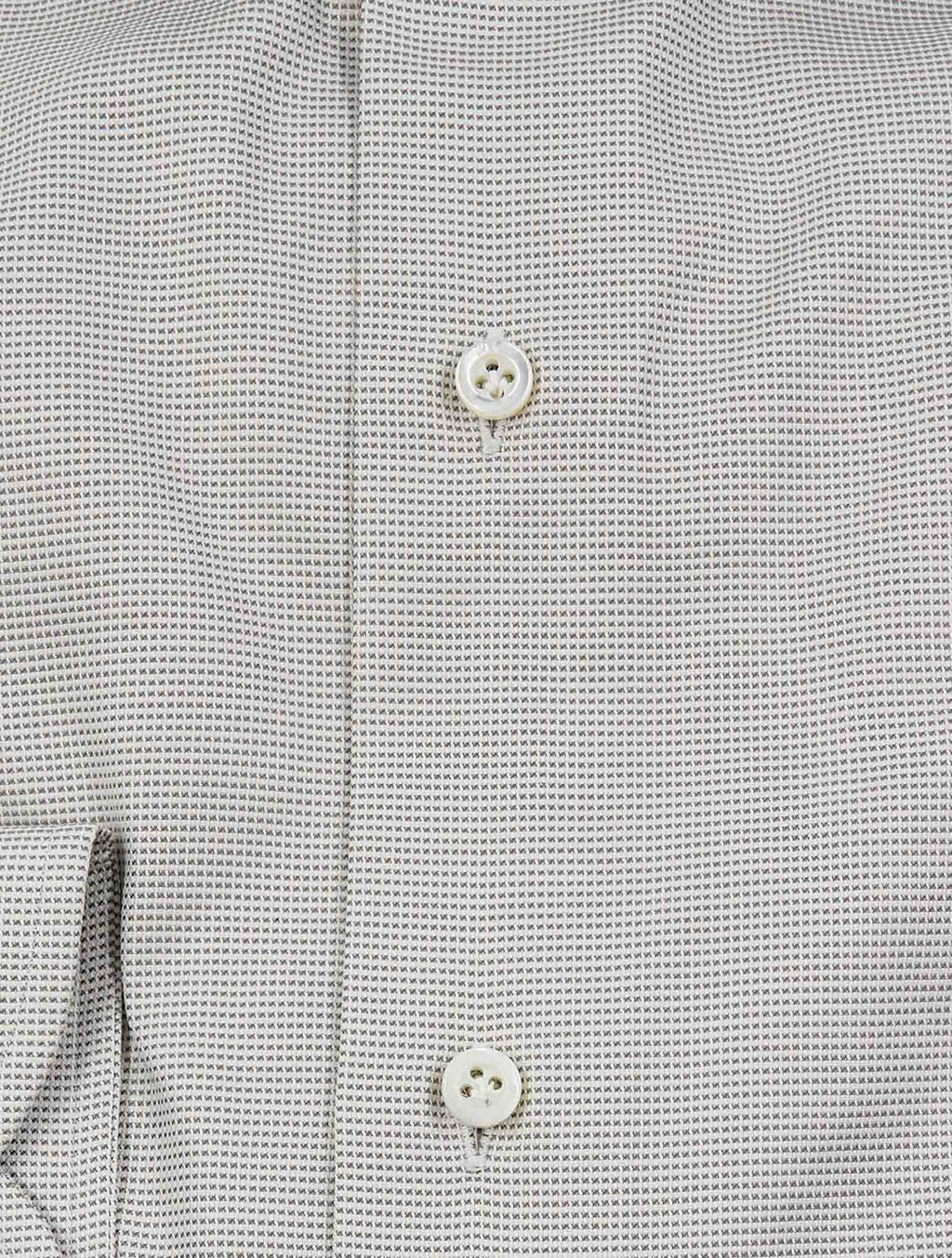 Isaia Gray White Cotton Shirt
