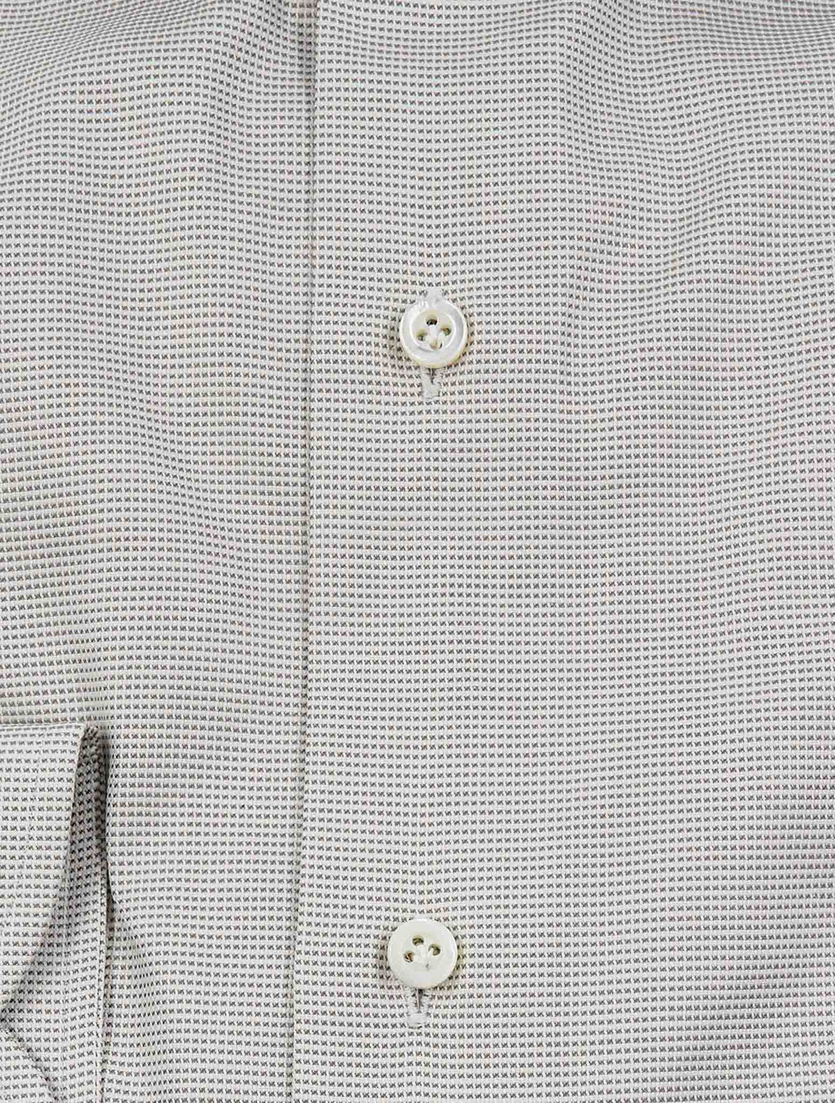 Isaia Gray White Cotton Shirt