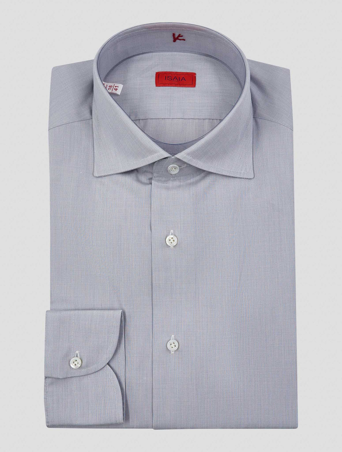Isaia Gray Cotton Shirt