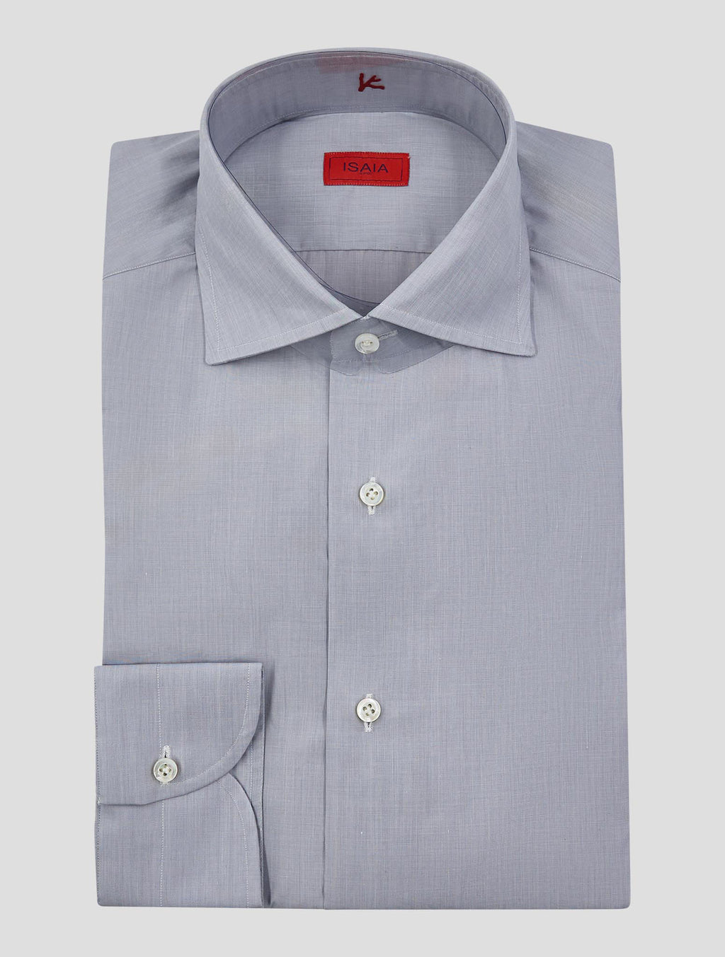 Isaia Gray Cotton Shirt