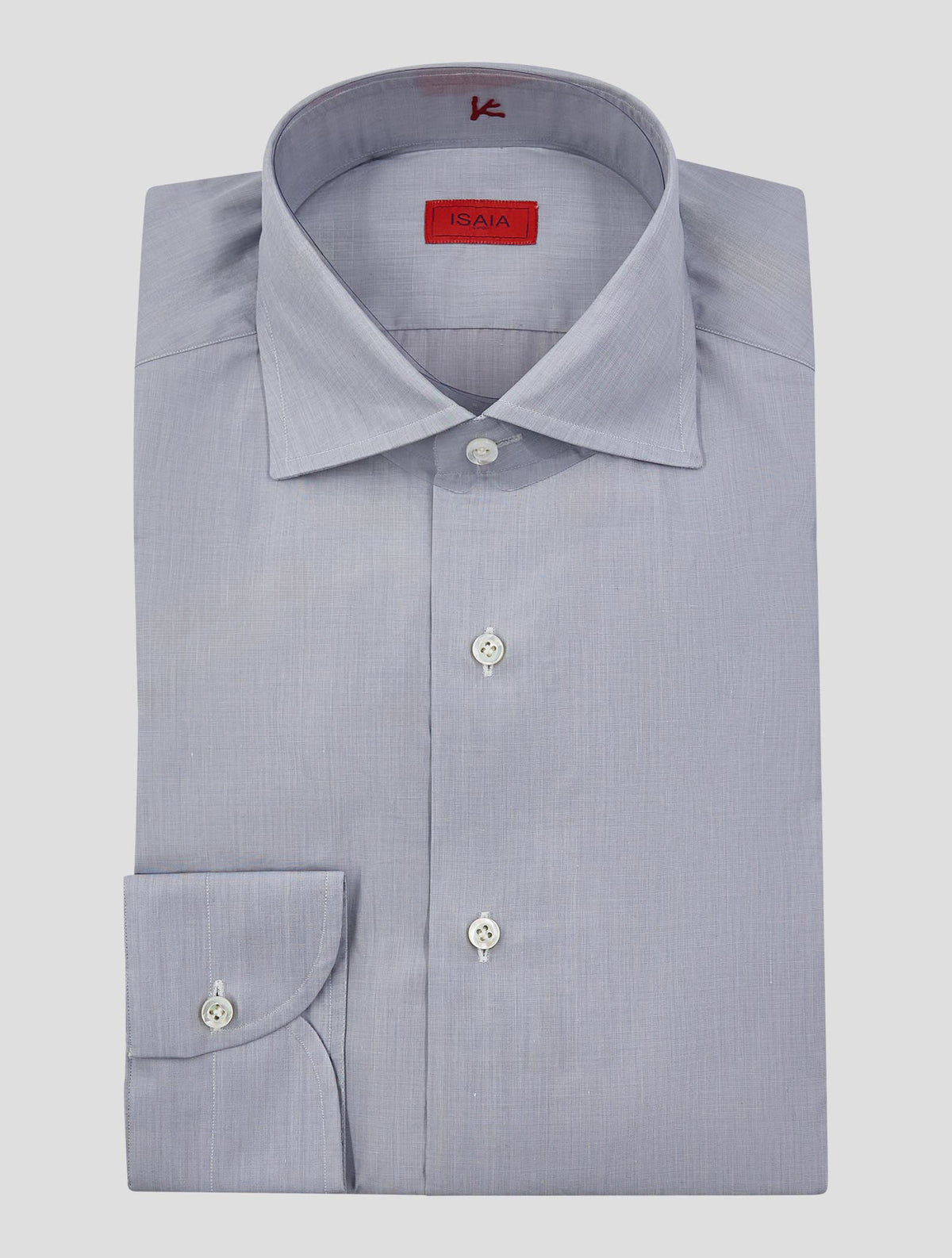 Isaia Gray Cotton Shirt