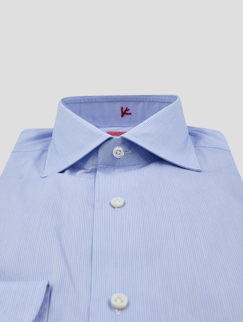 Isaia Light Blue White Cotton Shirt