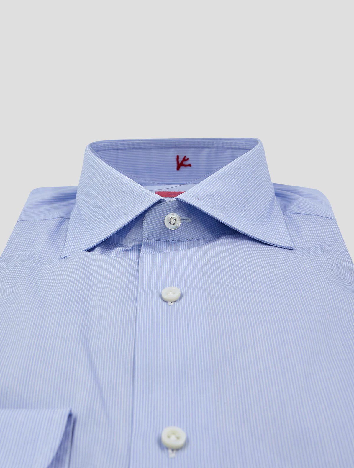 Isaia Light Blue White Cotton Shirt