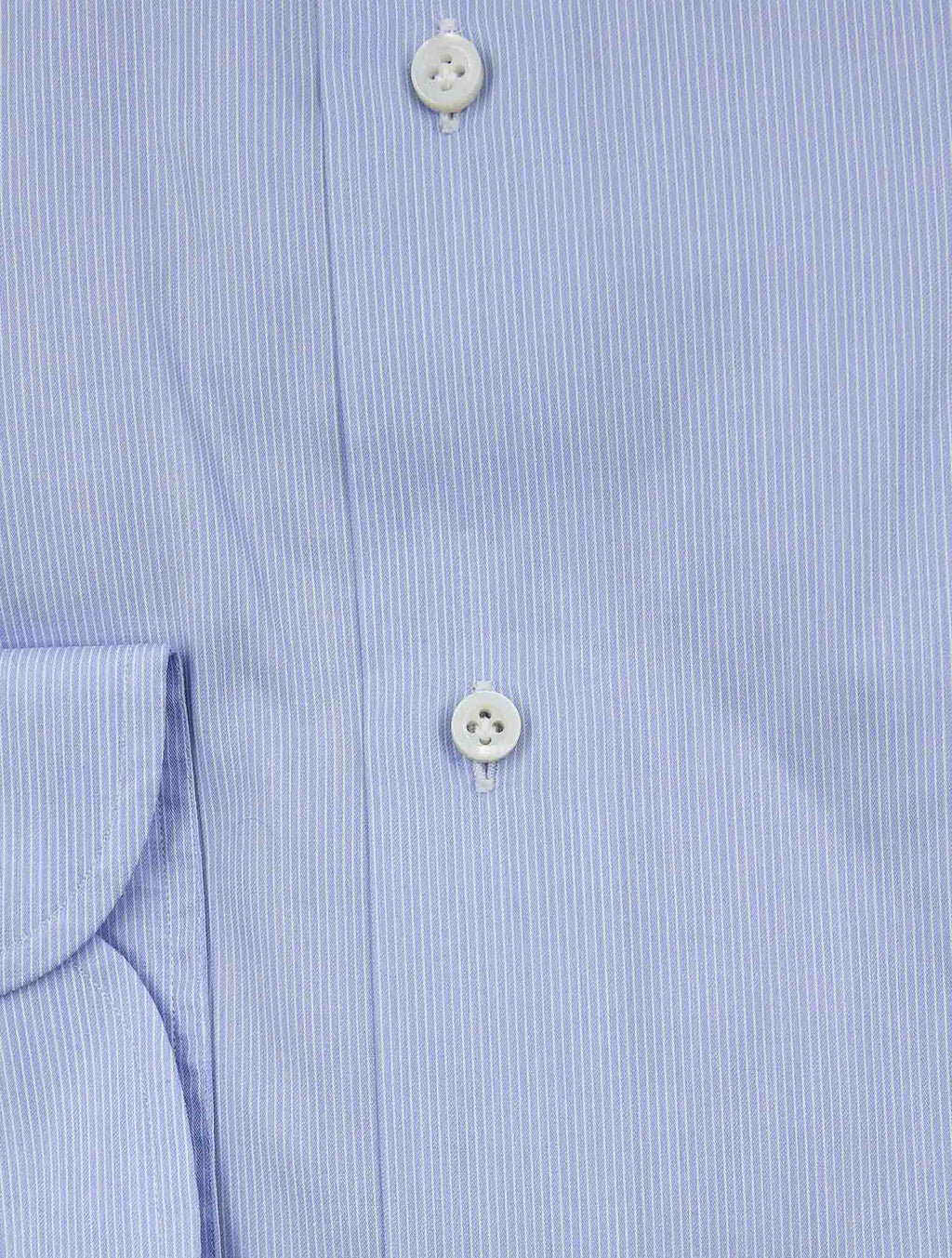 Isaia Light Blue White Cotton Shirt