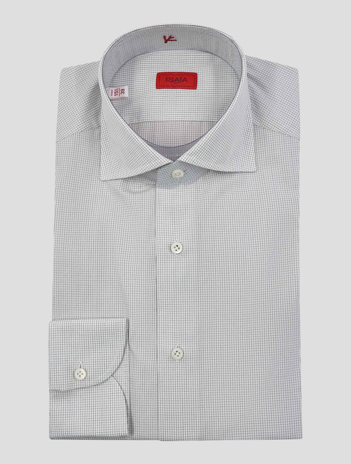 Isaia Black White Cotton Shirt
