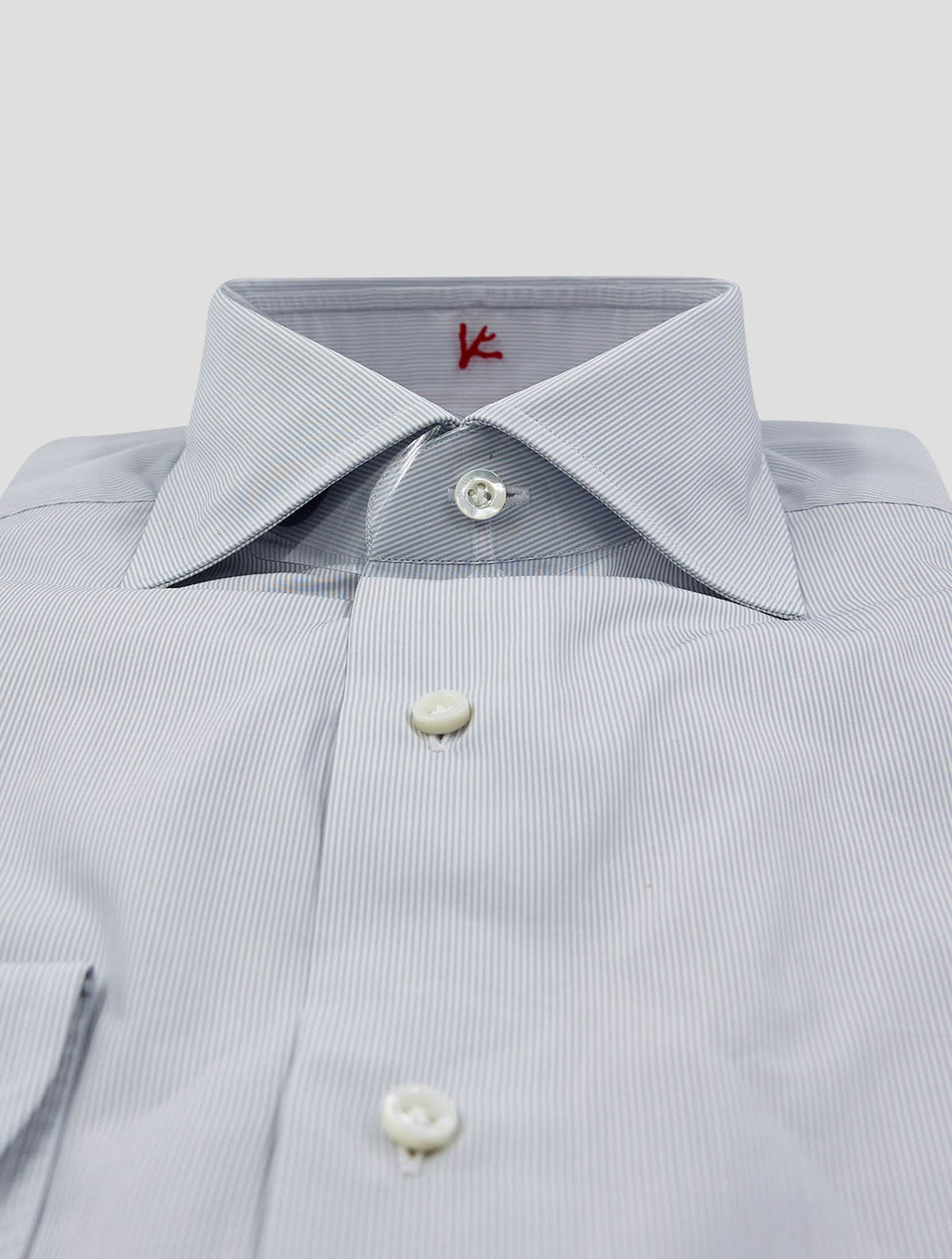 Isaia Gray White Cotton Shirt