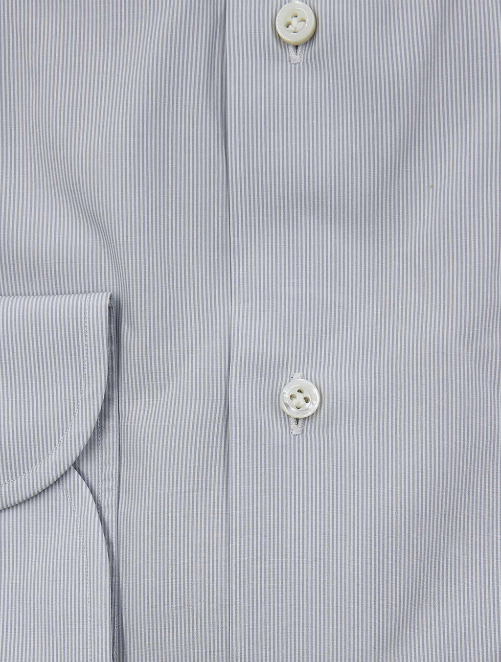 Isaia Gray White Cotton Shirt