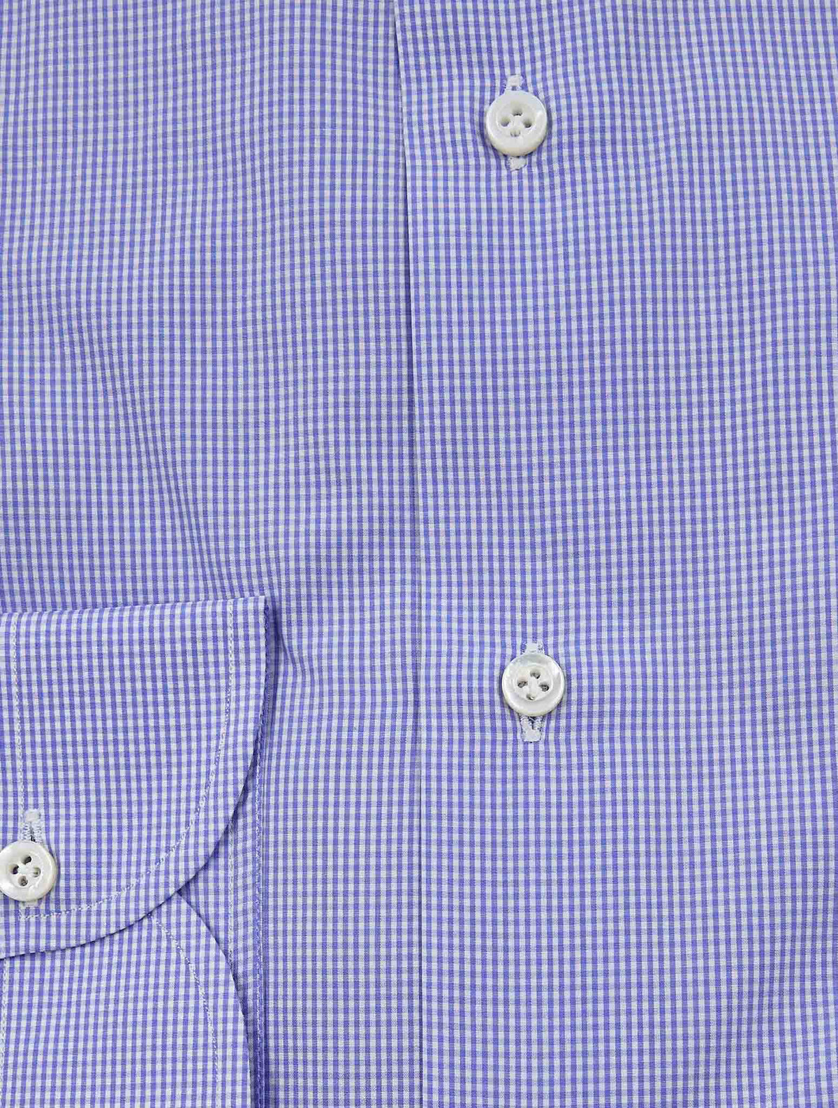 Isaia Blue White Cotton Shirt