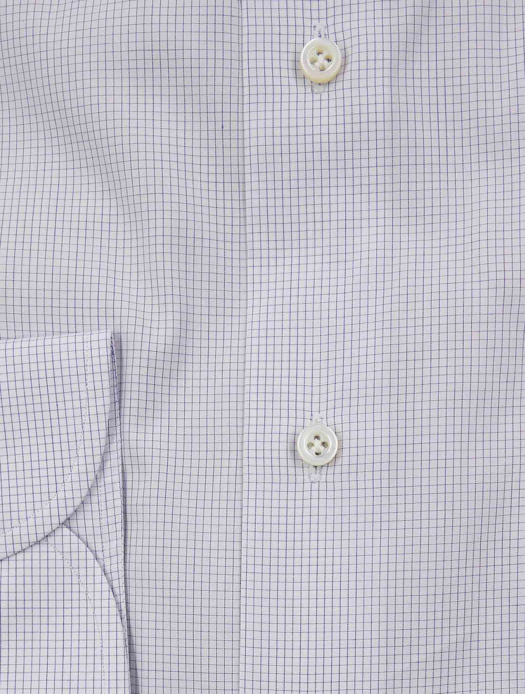 Isaia Violet White Cotton Shirt