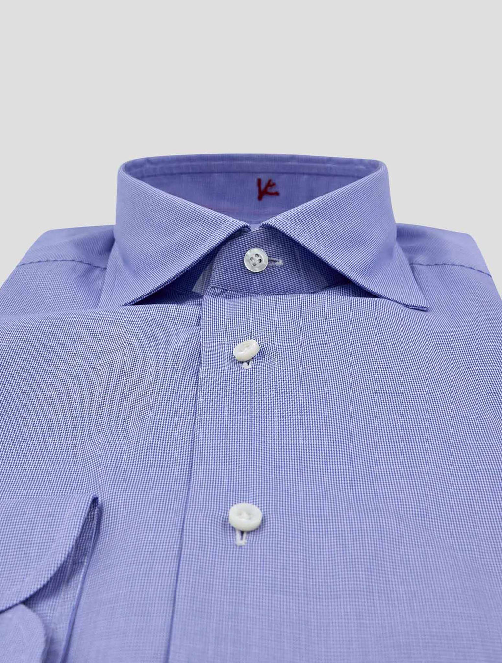 Isaia Light Blue White Cotton Shirt