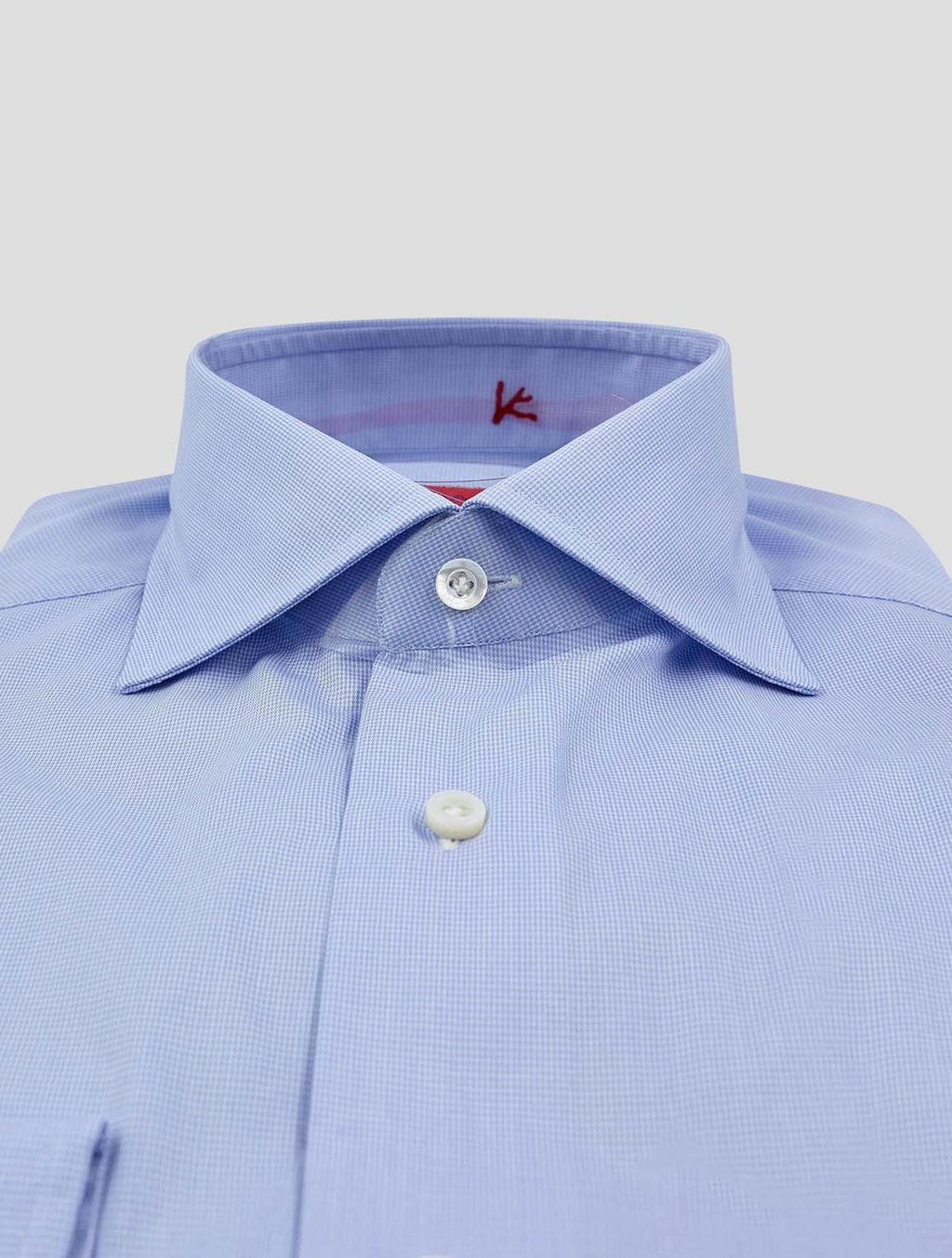 Isaia Blue White Cotton Shirt