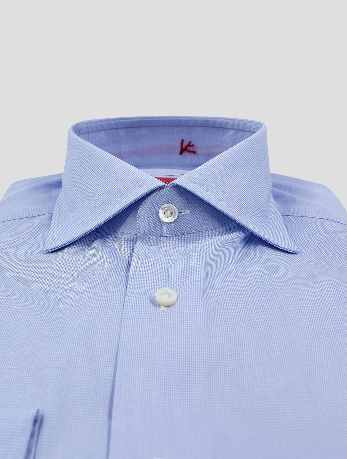 Isaia Blue White Cotton Shirt