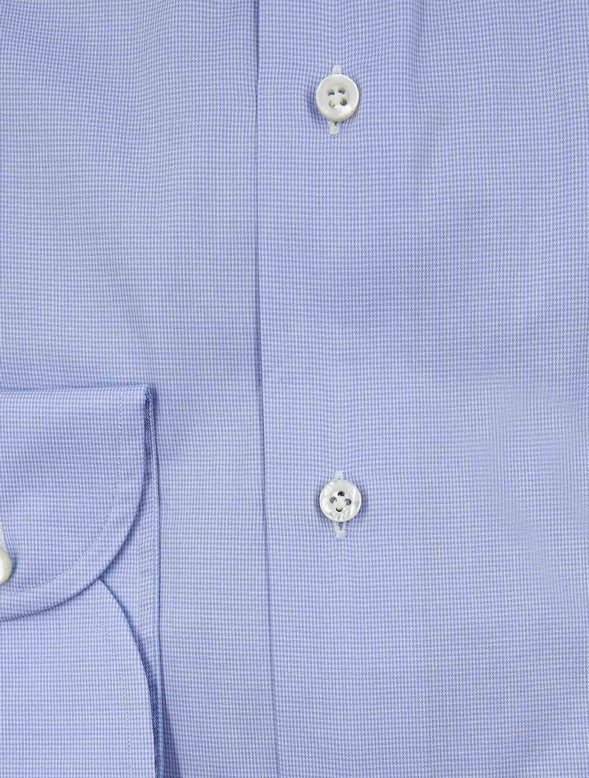 Isaia Blue White Cotton Shirt