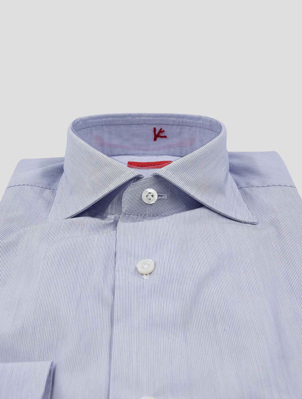 Isaia Blue White Cotton Shirt