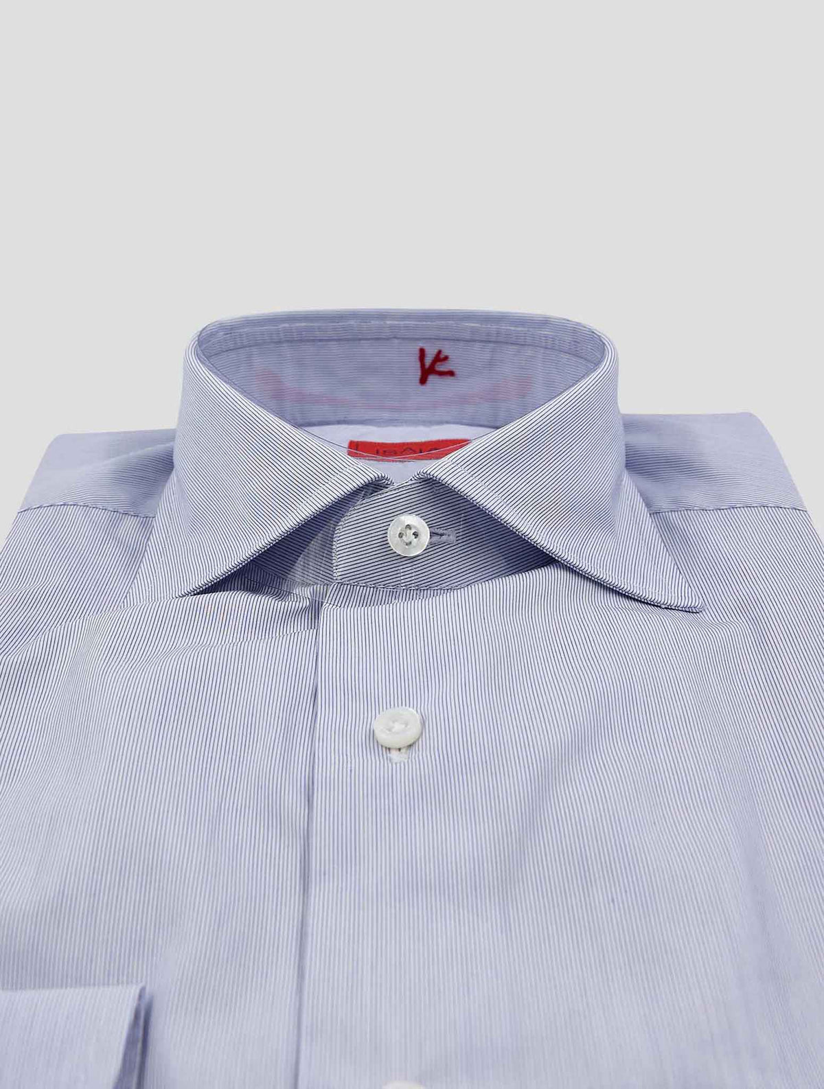 Isaia Blue White Cotton Shirt