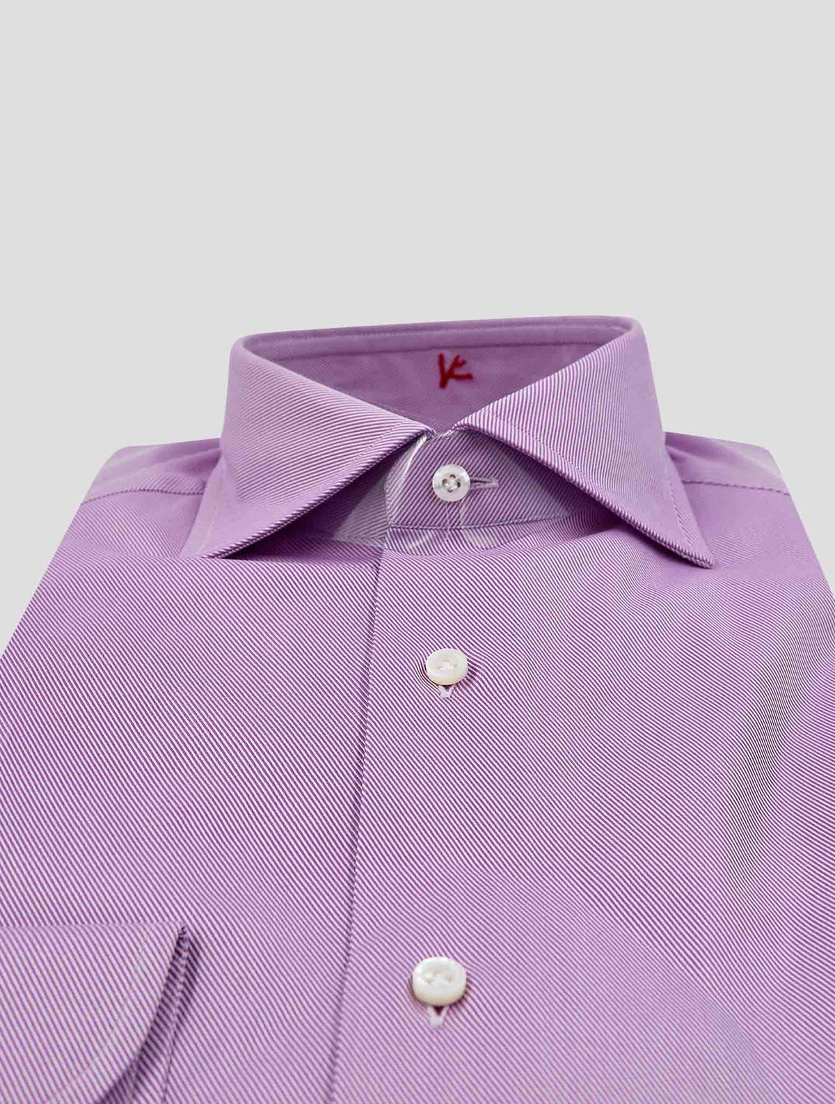 Isaia Violet White Cotton Shirt