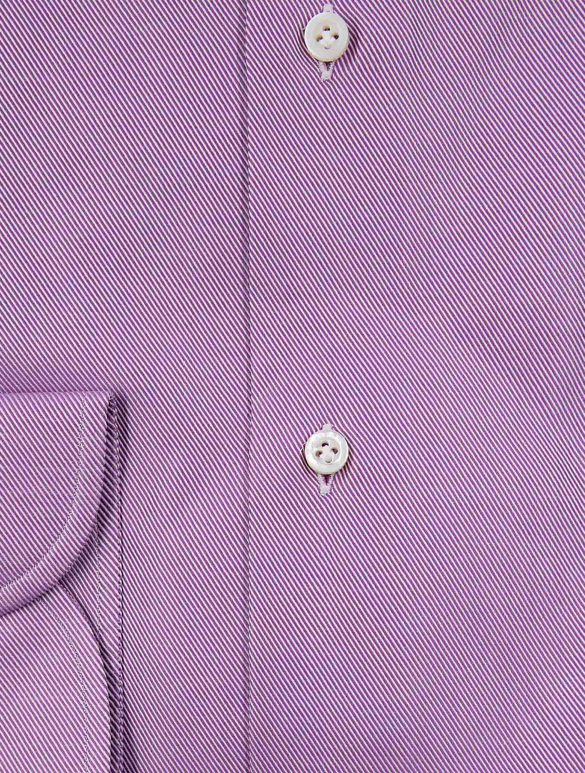 Isaia Violet White Cotton Shirt