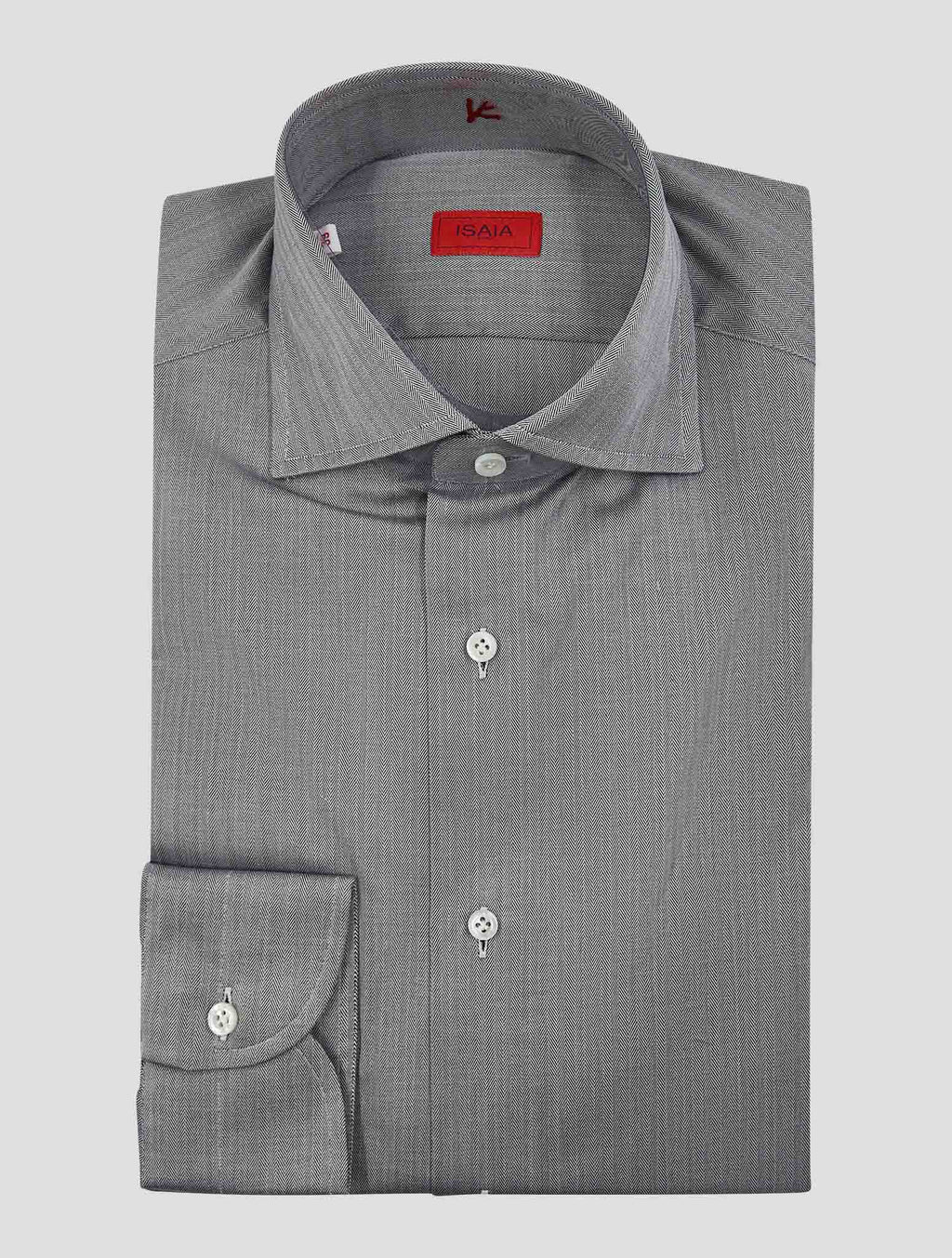 Isaia Gray Cotton Shirt