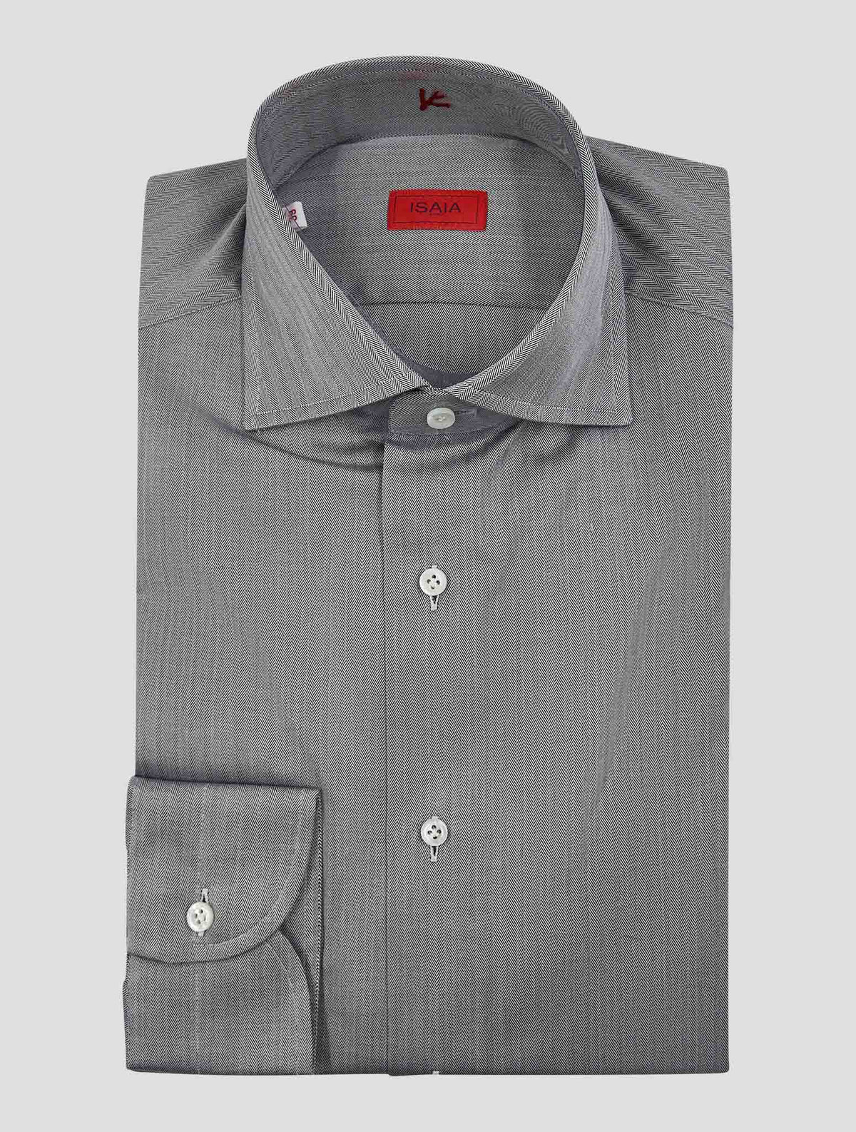 Isaia Gray Cotton Shirt