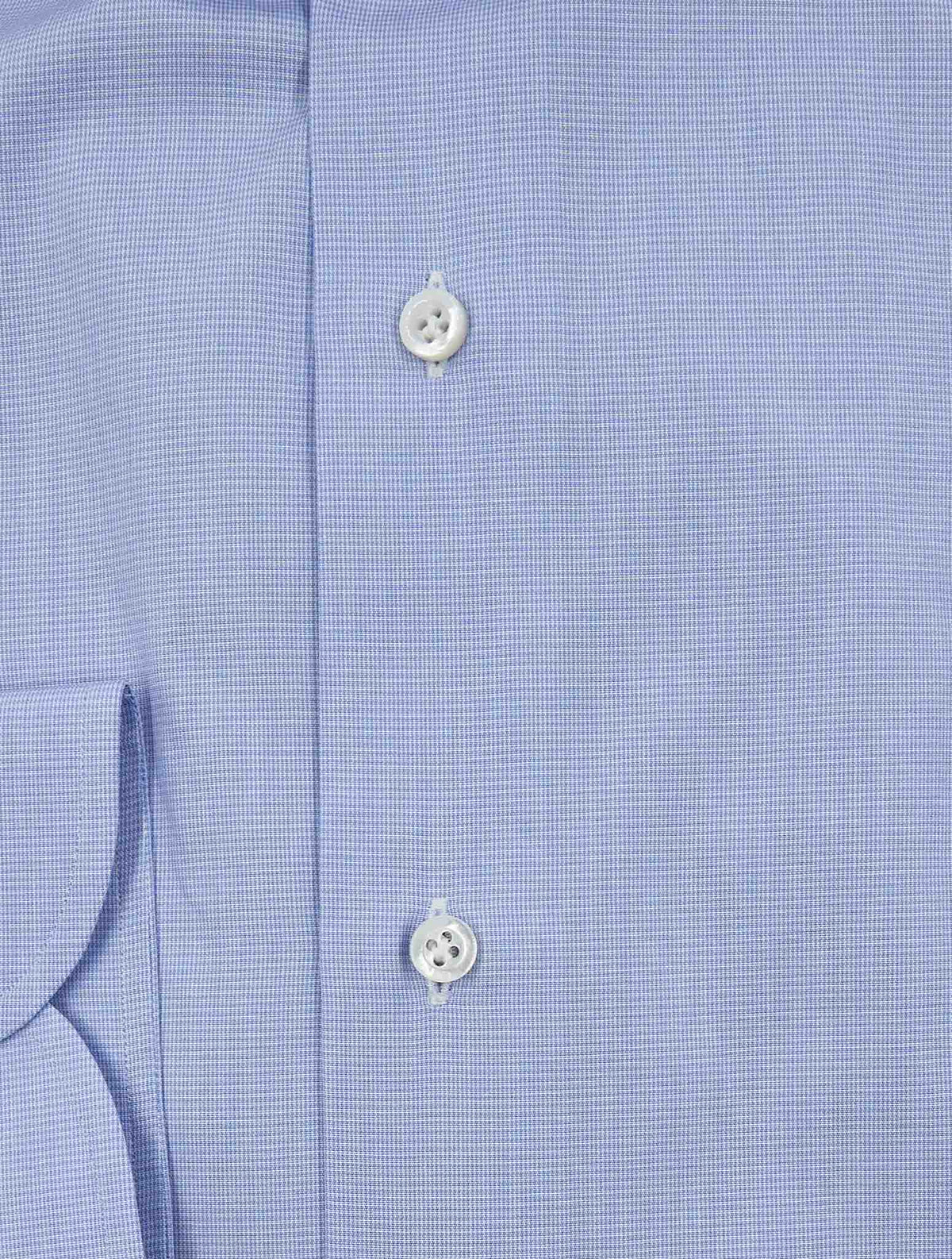 Isaia Blue White Cotton Shirt