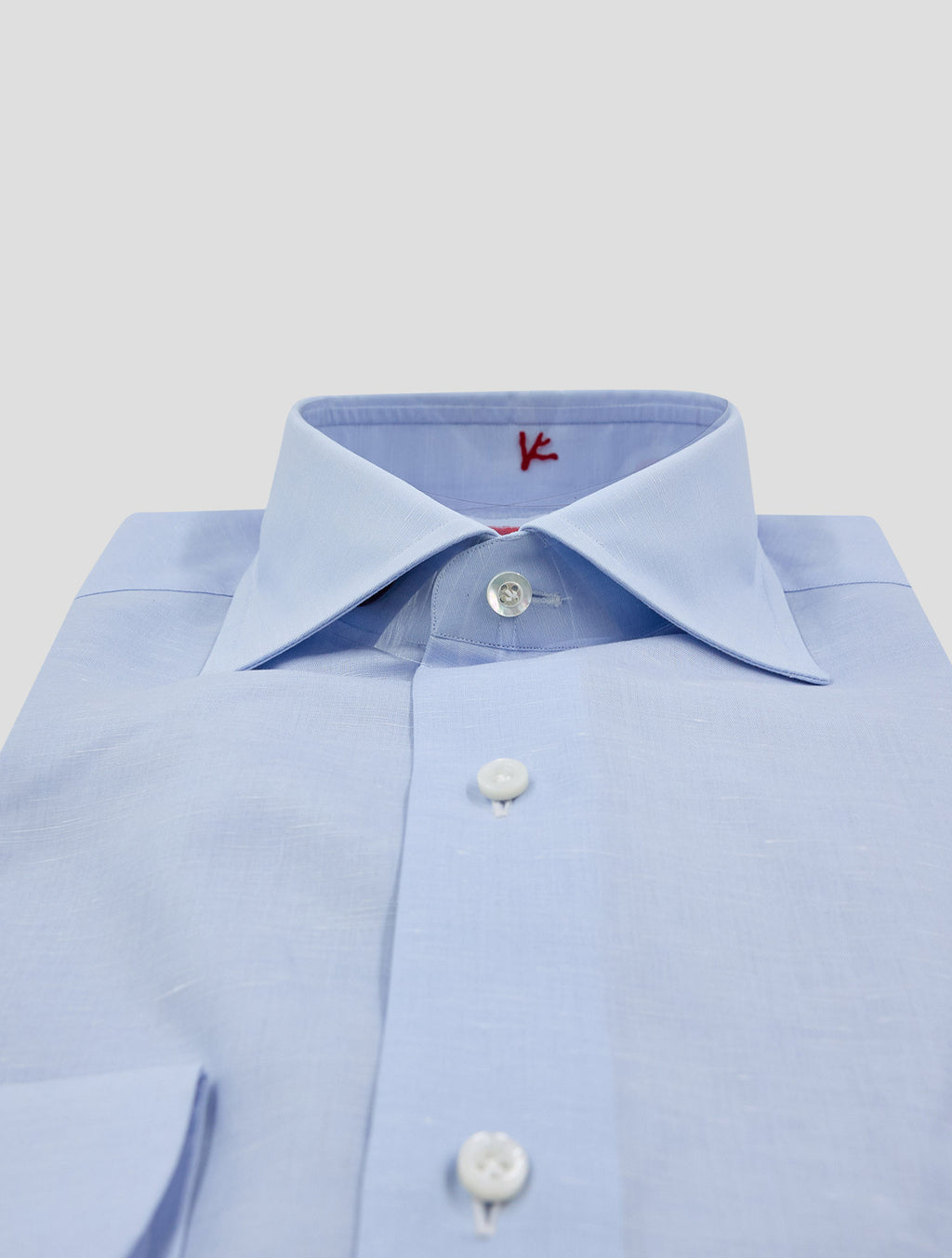 Isaia Blue Light Cotton Linen Shirt