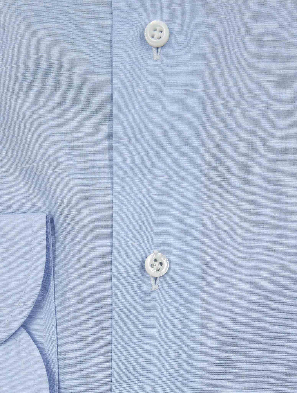 Isaia Blue Light Cotton Linen Shirt