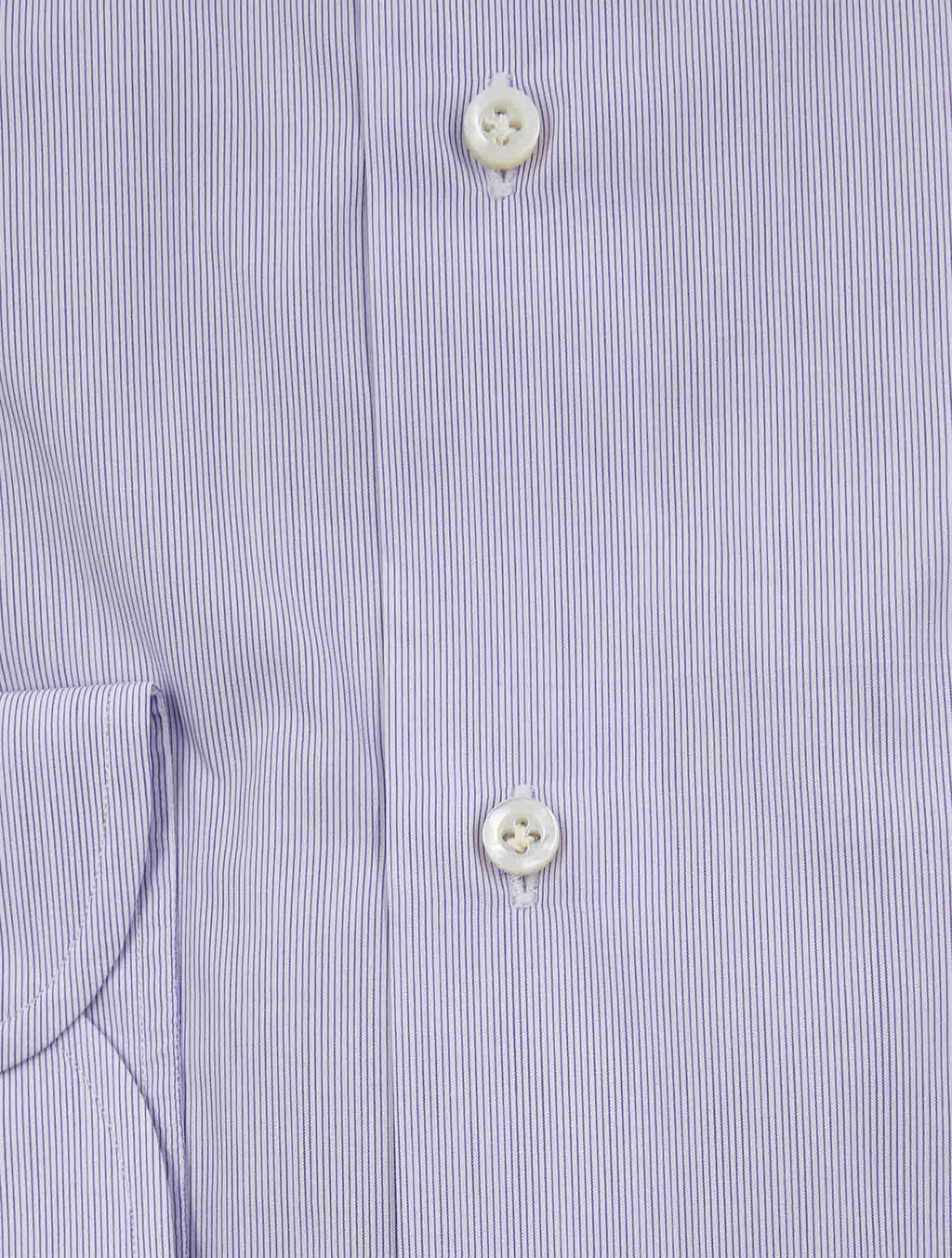 Isaia Violet White Cotton Shirt