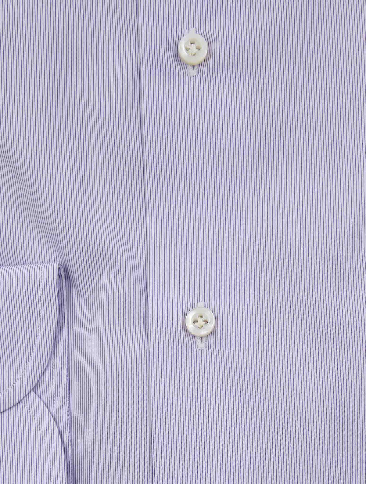 Isaia Violet White Cotton Shirt