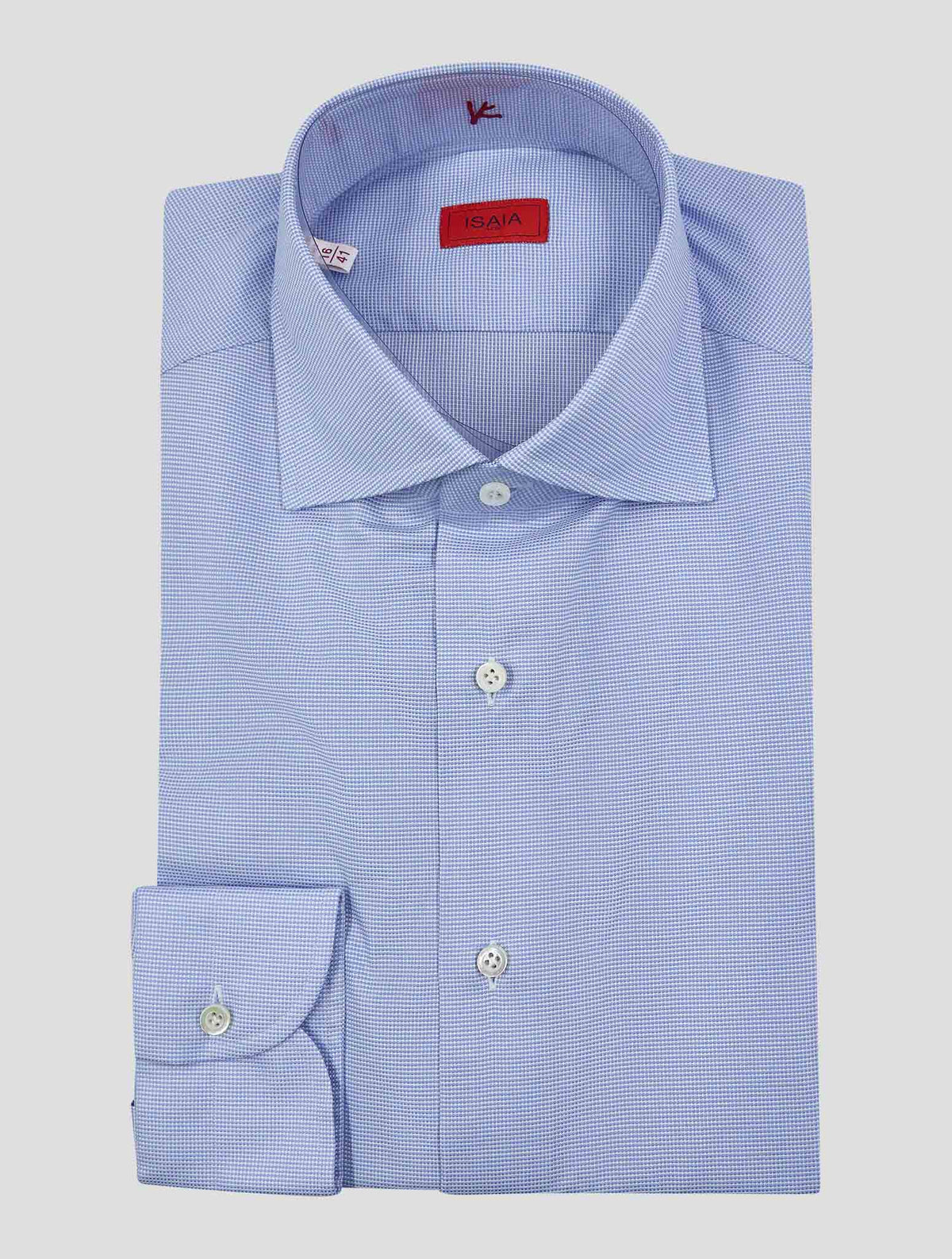 Isaia Blue White Cotton Shirt
