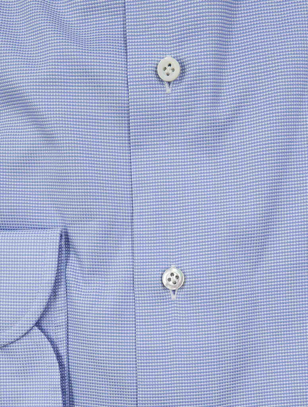 Isaia Blue White Cotton Shirt