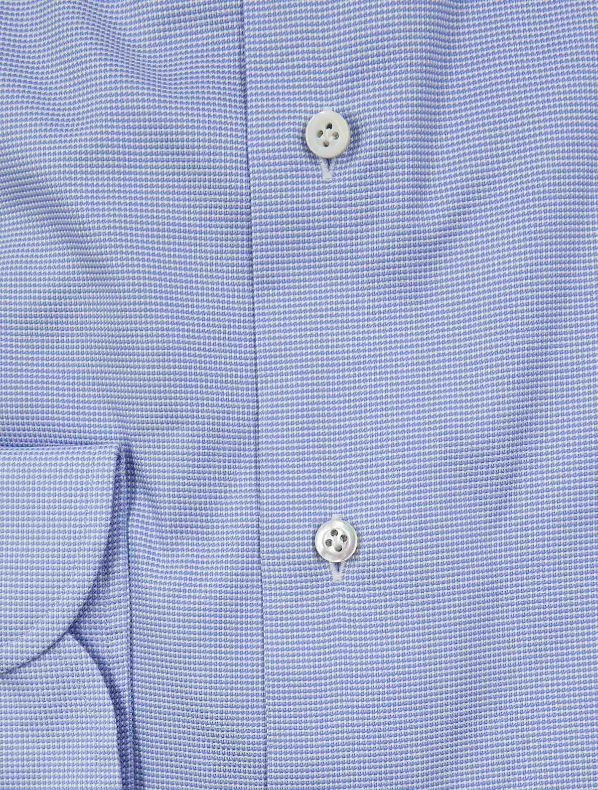 Isaia Blue White Cotton Shirt