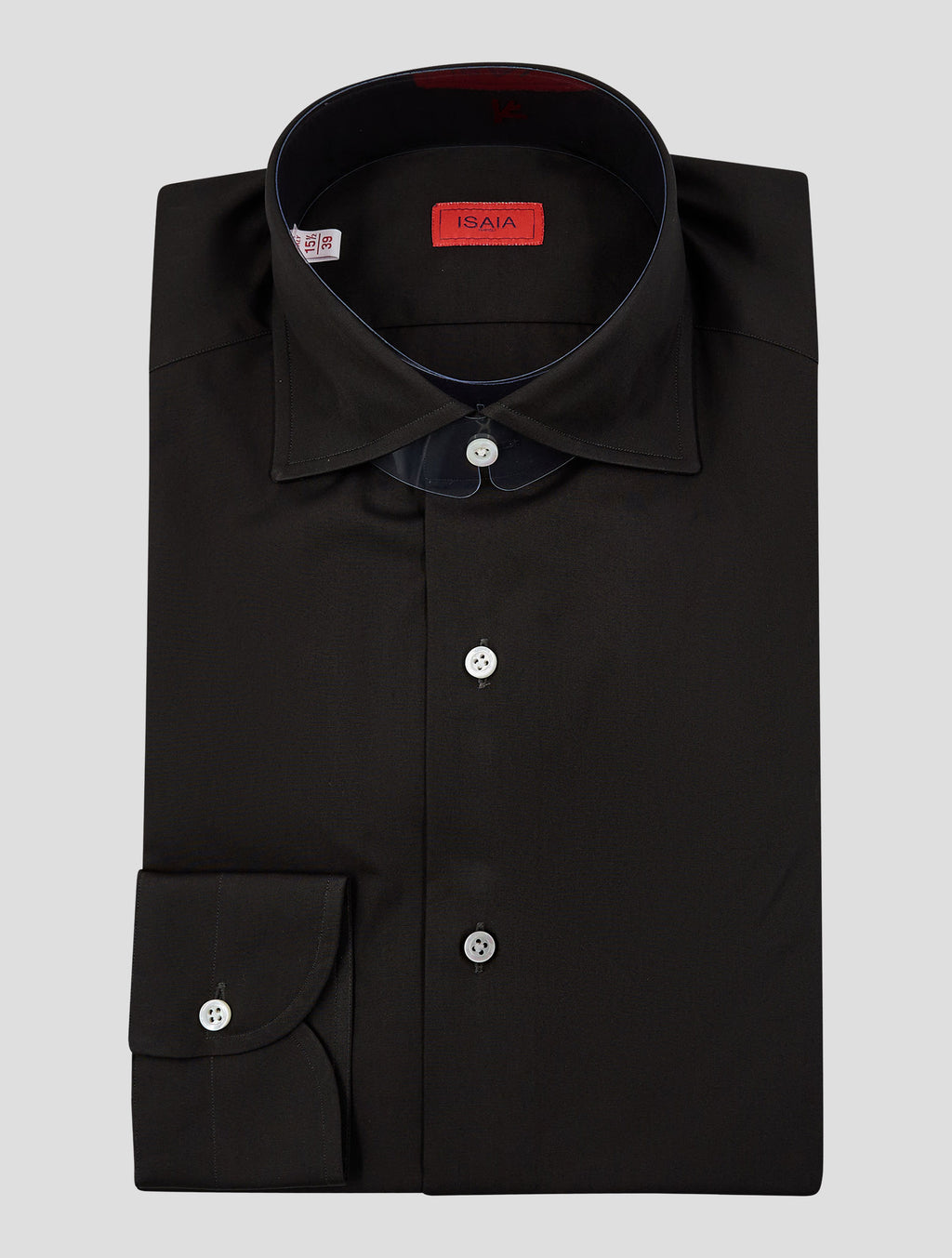 Isaia Black Cotton Shirt