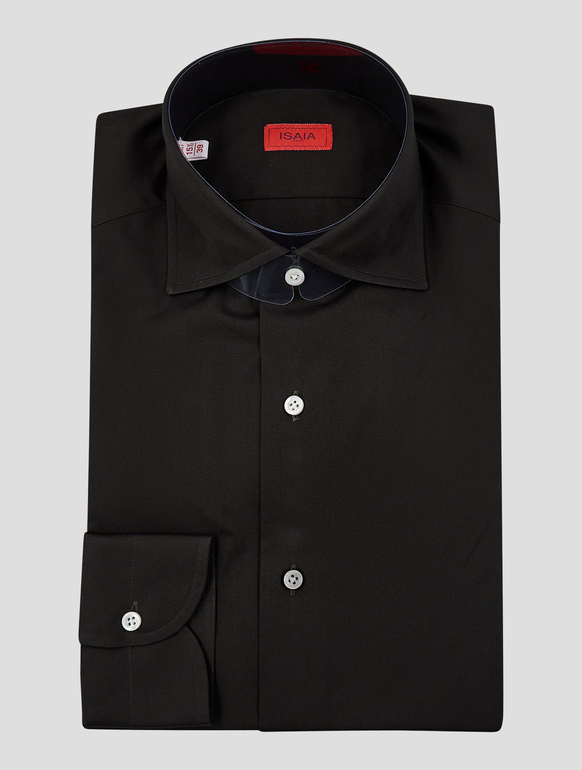 Isaia Black Cotton Shirt