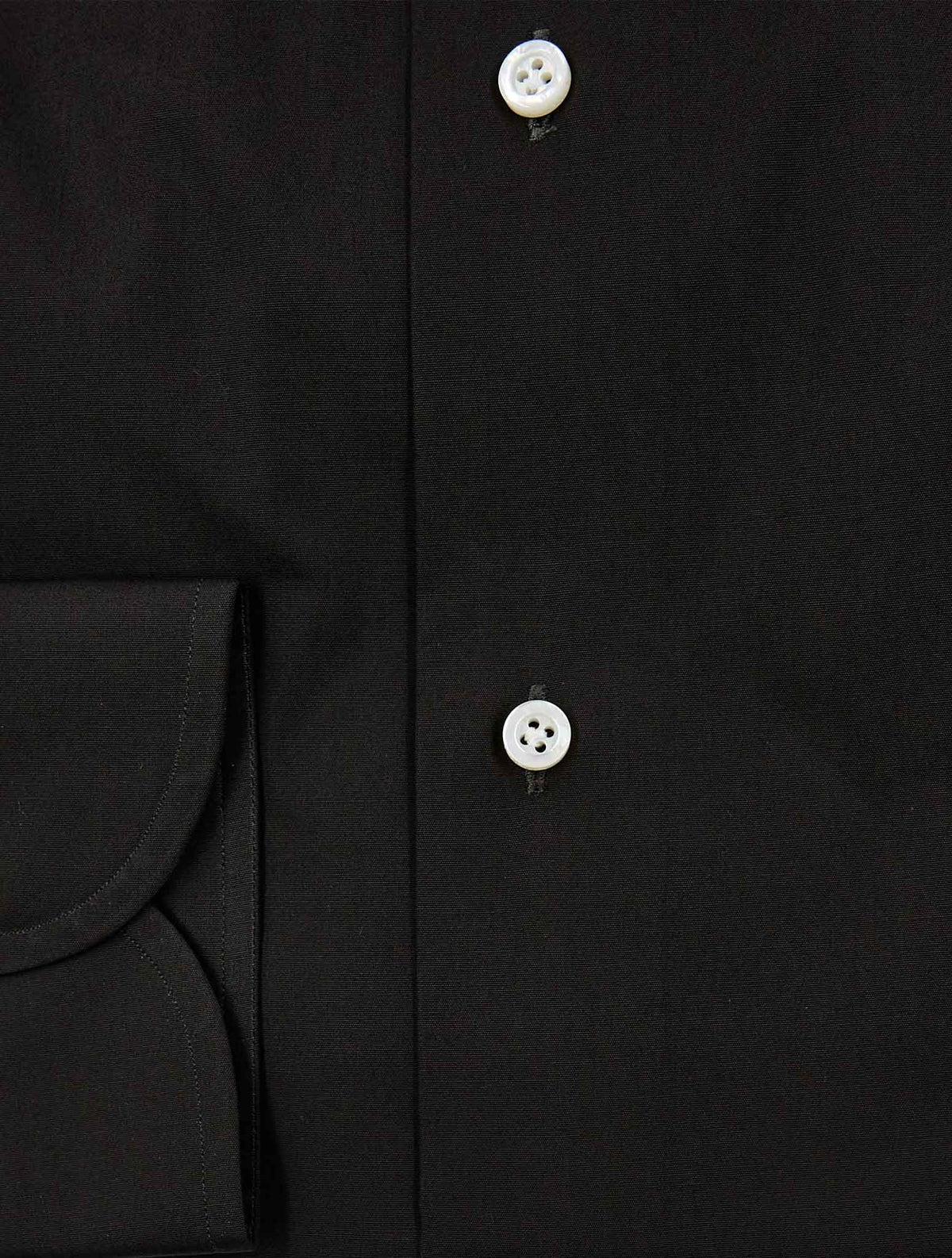 Isaia Black Cotton Shirt