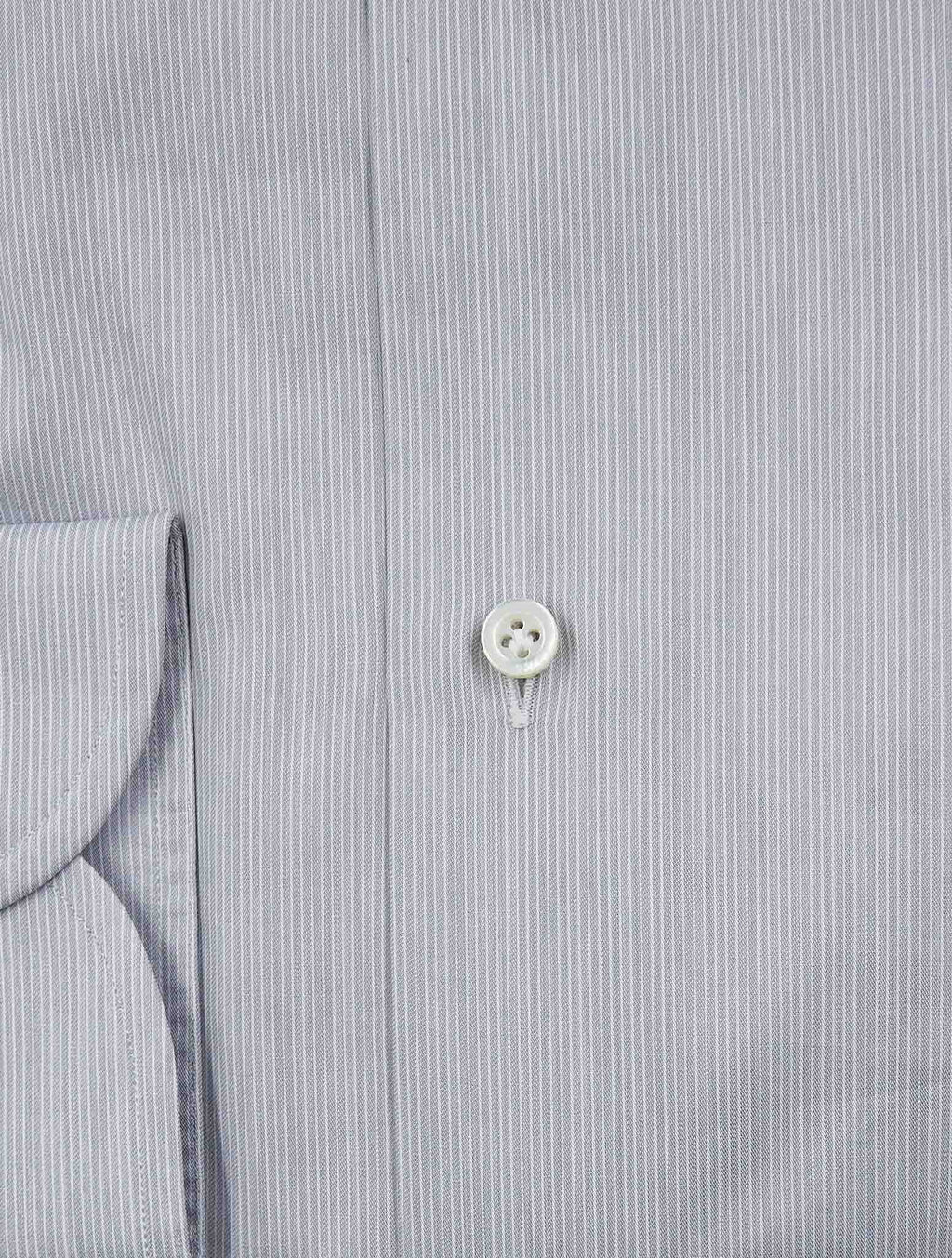 Isaia Gray White Cotton Shirt