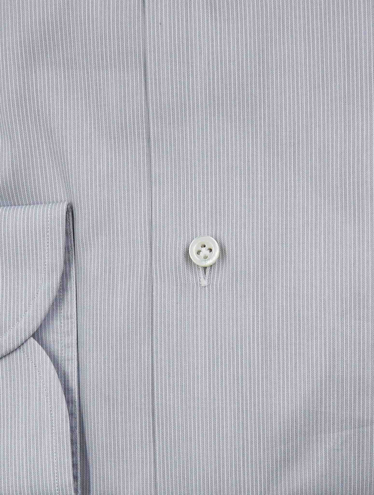 Isaia Gray White Cotton Shirt