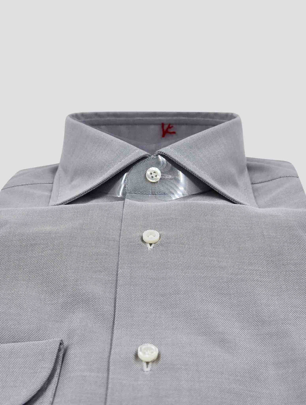 Isaia Gray White Cotton Shirt