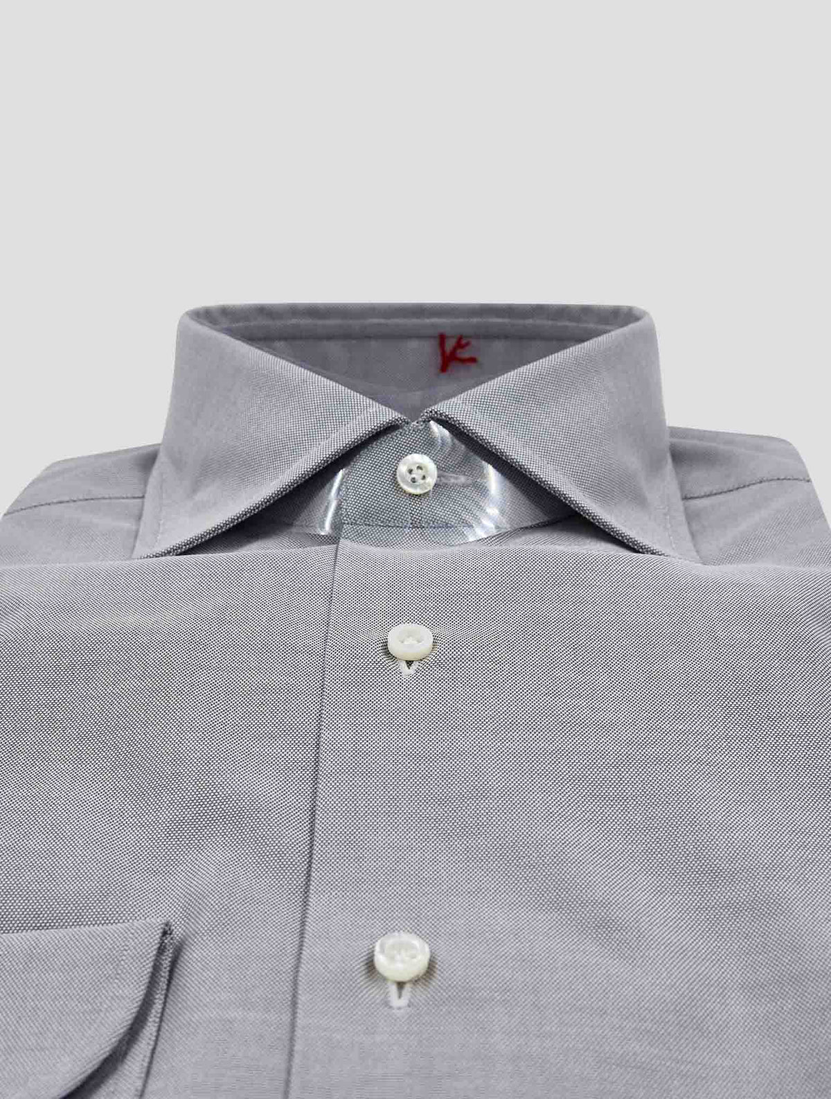 Isaia Gray White Cotton Shirt