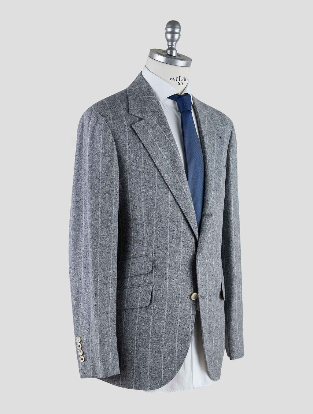 Brunello Cucinelli Gray Silk Wool Cashmere Suit