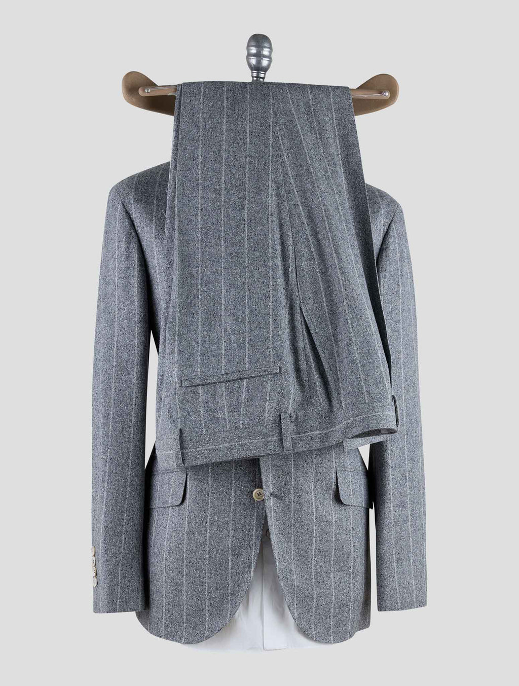 Brunello Cucinelli Gray Silk Wool Cashmere Suit