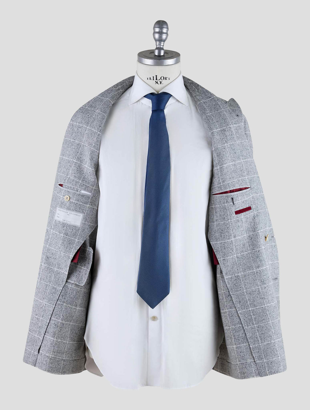 Brunello Cucinelli Gray Silk Wool Cashmere Suit