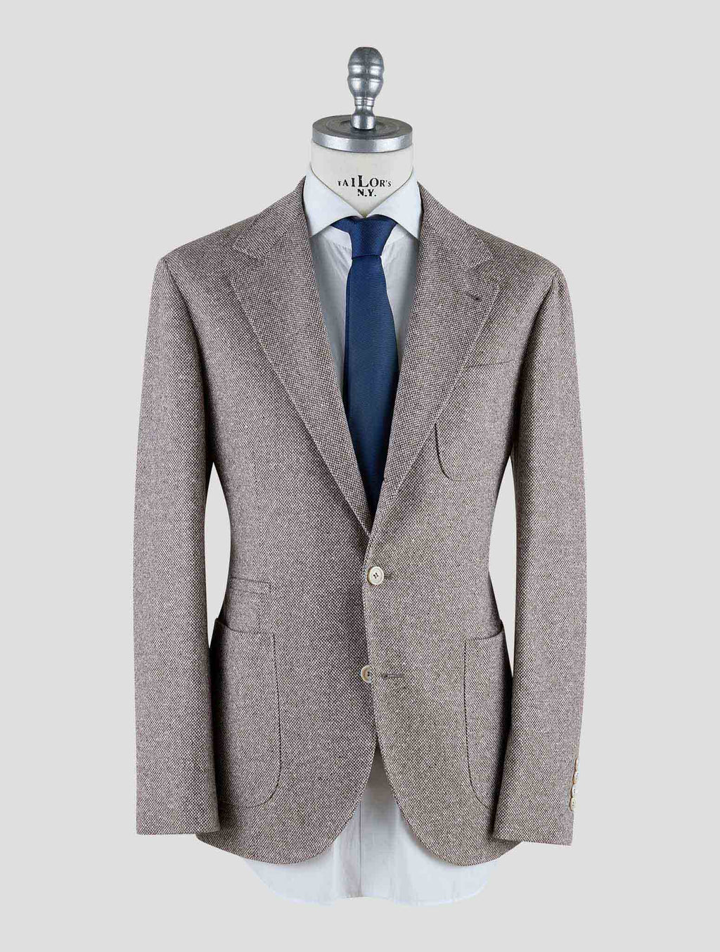 Brunello Cucinelli Brown White Virgin Wool Cashmere Blazer
