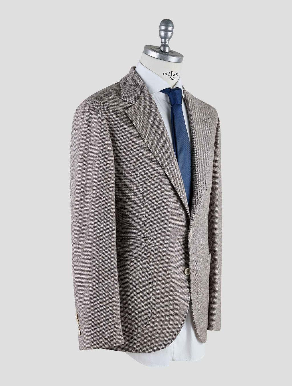 Brunello Cucinelli Brown White Virgin Wool Cashmere Blazer