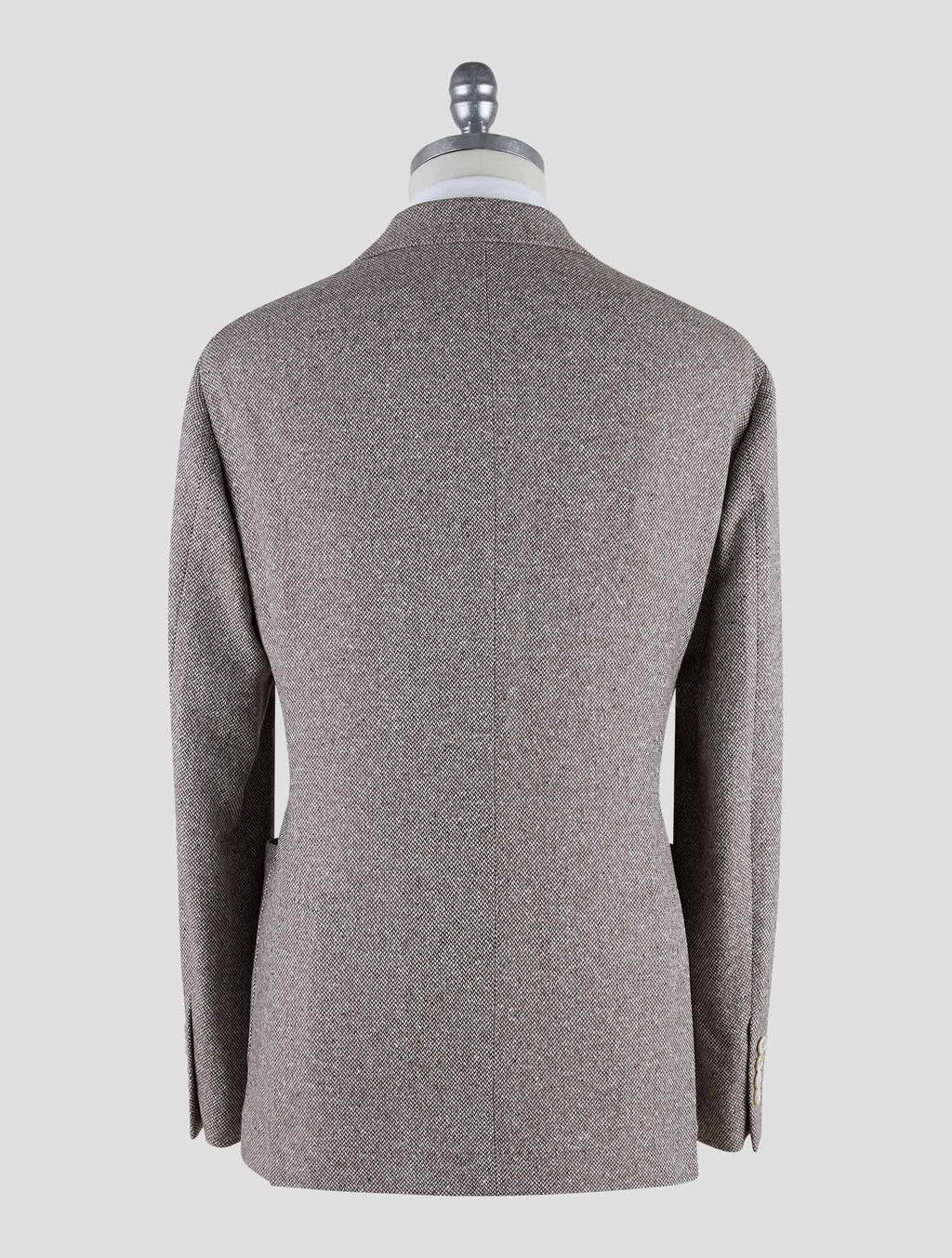 Brunello Cucinelli Brown White Virgin Wool Cashmere Blazer