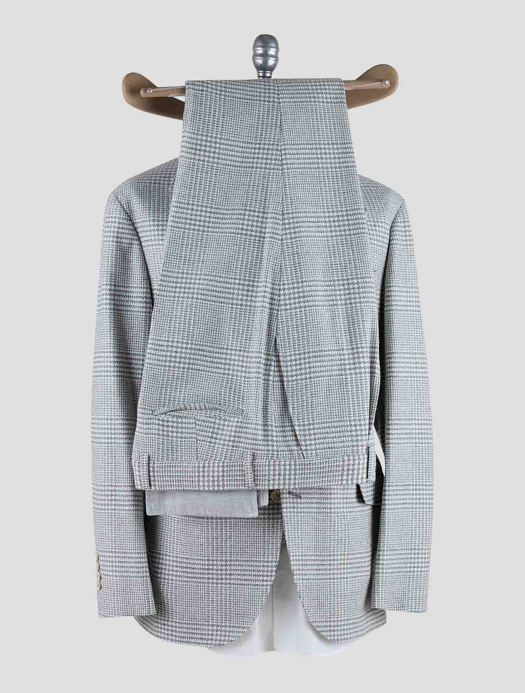 Brunello Cucinelli Gray White Wool Cashmere Ea Suit