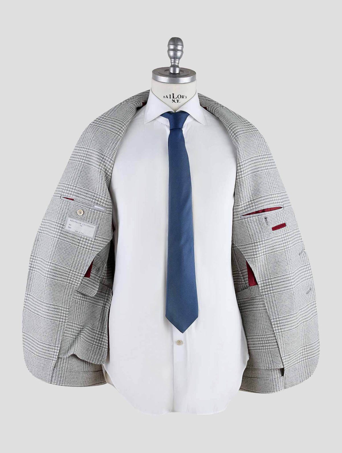 Brunello Cucinelli Gray White Wool Cashmere Ea Suit