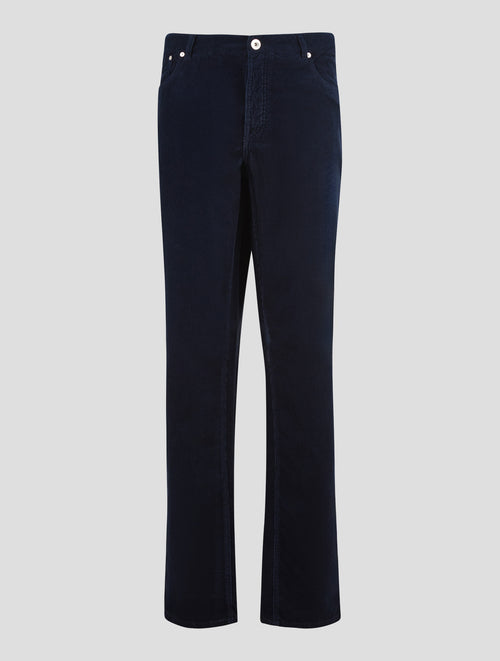 Brunello Cucinelli Blue Cotton Velvet Jeans
